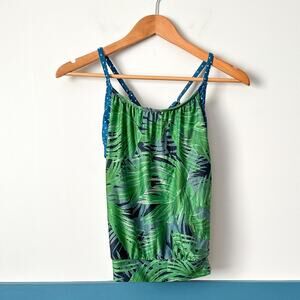 Carve Designs Tankini Swim Top XS Sophia Floral Palm Print